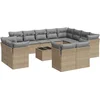 Image de vidaXL - 13-delige - Loungeset - met - kussens - poly - rattan - beige