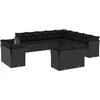 Image de vidaXL - 13-delige - Loungeset - met - kussens - poly - rattan - zwart