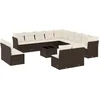 Image de vidaXL - 14-delige - Loungeset - met - kussens - poly - rattan - bruin