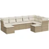 Image de vidaXL - 9-delige - Loungeset - met - kussens - poly - rattan - beige