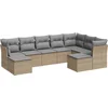 Image de vidaXL - 9-delige - Loungeset - met - kussens - poly - rattan - beige