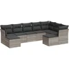 Image de vidaXL - 9-delige - Loungeset - met - kussens - poly - rattan - lichtgrijs