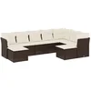 Image de vidaXL - 9-delige - Loungeset - met - kussens - poly - rattan - bruin