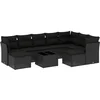 Image de vidaXL - 10-delige - Loungeset - met - kussens - poly - rattan - zwart