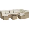 Image de vidaXL - 10-delige - Loungeset - met - kussens - poly - rattan - beige