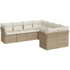 Image de vidaXL - 8-delige - Loungeset - met - kussens - poly - rattan - beige