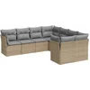 Image de vidaXL - 8-delige - Loungeset - met - kussens - poly - rattan - beige