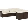 Image de vidaXL - 8-delige - Loungeset - met - kussens - poly - rattan - bruin