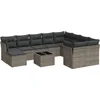 Image de vidaXL - 11-delige - Loungeset - met - kussens - poly - rattan - lichtgrijs