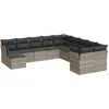 Image de vidaXL - 11-delige - Loungeset - met - kussens - poly - rattan - lichtgrijs