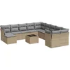 Image de vidaXL - 12-delige - Loungeset - met - kussens - poly - rattan - beige