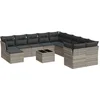 Image de vidaXL - 12-delige - Loungeset - met - kussens - poly - rattan - lichtgrijs