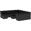 Image de vidaXL - 13-delige - Loungeset - met - kussens - poly - rattan - zwart