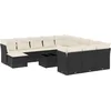 Image de vidaXL - 13-delige - Loungeset - met - kussens - poly - rattan - zwart