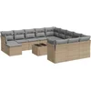 Image de vidaXL - 13-delige - Loungeset - met - kussens - poly - rattan - beige