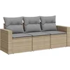 Image de vidaXL - 3-delige - Loungeset - met - kussens - poly - rattan - beige