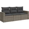 Image de vidaXL - 3-delige - Loungeset - met - kussens - poly - rattan - grijs