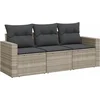 Image de vidaXL - 3-delige - Loungeset - met - kussens - poly - rattan - lichtgrijs