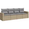Image de vidaXL - 4-delige - Loungeset - met - kussens - poly - rattan - beige