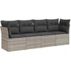 Image de vidaXL - 4-delige - Loungeset - met - kussens - poly - rattan - lichtgrijs