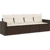 Image de vidaXL - 4-delige - Loungeset - met - kussens - poly - rattan - bruin