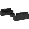 Image de vidaXL - 7-delige - Loungeset - met - kussens - poly - rattan - zwart