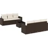 Image de vidaXL - 7-delige - Loungeset - met - kussens - poly - rattan - bruin