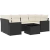 Image de vidaXL - 7-delige - Loungeset - met - kussens - poly - rattan - zwart