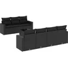 Image de vidaXL - 8-delige - Loungeset - met - kussens - poly - rattan - zwart
