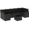 Image de vidaXL - 8-delige - Loungeset - met - kussens - poly - rattan - zwart