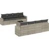 Image de vidaXL - 9-delige - Loungeset - met - kussens - poly - rattan - lichtgrijs