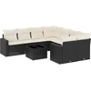 Image de vidaXL - 9-delige - Loungeset - met - kussens - poly - rattan - zwart