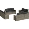 Image de vidaXL - 12-delige - Loungeset - met - kussens - poly - rattan - grijs