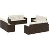 Image de vidaXL - 12-delige - Loungeset - met - kussens - poly - rattan - bruin