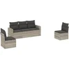 Image de vidaXL - 5-delige - Loungeset - met - kussens - poly - rattan - lichtgrijs