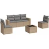 Image de vidaXL - 6-delige - Loungeset - met - kussens - poly - rattan - beige