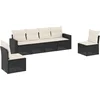Image de vidaXL - 6-delige - Loungeset - met - kussens - poly - rattan - zwart