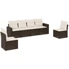 Image de vidaXL - 6-delige - Loungeset - met - kussens - poly - rattan - bruin