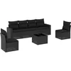 Image de vidaXL - 7-delige - Loungeset - met - kussens - poly - rattan - zwart