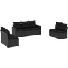 Image de vidaXL - 7-delige - Loungeset - met - kussens - poly - rattan - zwart