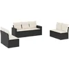 Image de vidaXL - 7-delige - Loungeset - met - kussens - poly - rattan - zwart