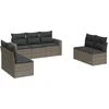 Image de vidaXL - 7-delige - Loungeset - met - kussens - poly - rattan - grijs