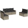 Image de vidaXL - 7-delige - Loungeset - met - kussens - poly - rattan - lichtgrijs