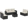 Image de vidaXL - 8-delige - Loungeset - met - kussens - poly - rattan - zwart