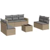 Image de vidaXL - 8-delige - Loungeset - met - kussens - poly - rattan - beige