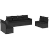Image de vidaXL - 8-delige - Loungeset - met - kussens - poly - rattan - zwart