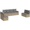 Image de vidaXL - 8-delige - Loungeset - met - kussens - poly - rattan - beige