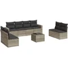 Image de vidaXL - 9-delige - Loungeset - met - kussens - poly - rattan - lichtgrijs