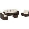 Image de vidaXL - 9-delige - Loungeset - met - kussens - poly - rattan - bruin
