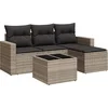 Image de vidaXL - 5-delige - Loungeset - met - kussens - poly - rattan - lichtgrijs